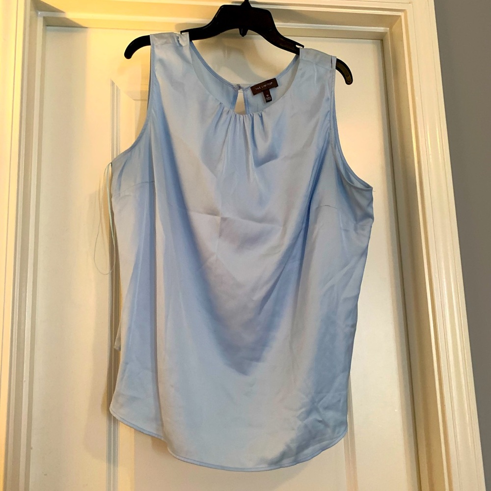 The Limited Satin Sky Blue Sleeveless Top